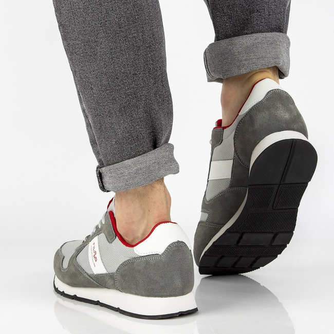 Skórzane buty Filippo MSP2117/21 GR szare