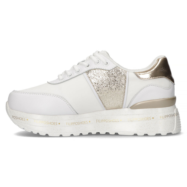 Skórzane Sneakersy Filippo DP3688/22 WH GO białe