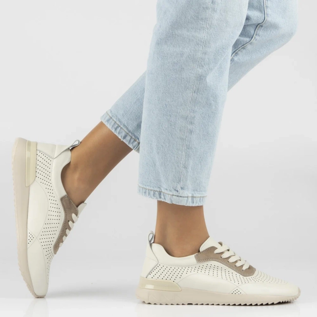 Skórzane sneakersy Filippo DP7622/26 BE beżowe