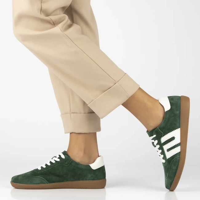 Skórzane sneakersy Filippo DP7492/25 GE zielone