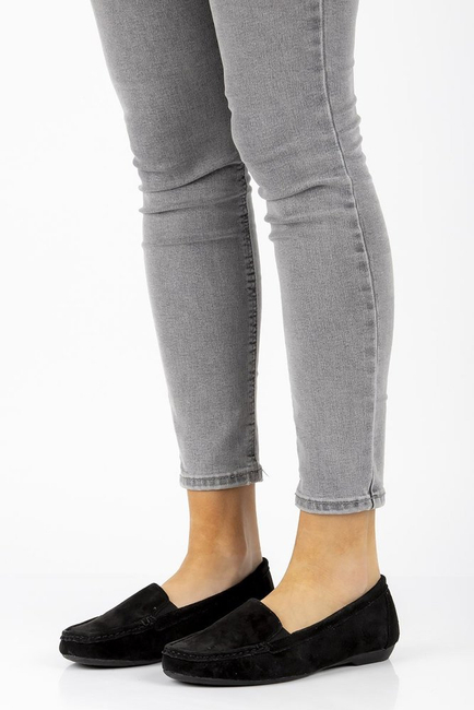 Skórzane mokasyny Filippo DP644/20 BK czarne