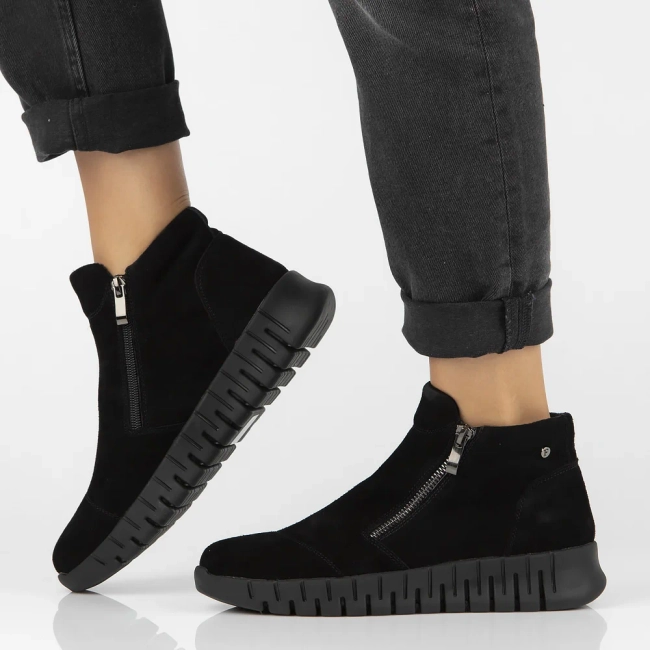 Leather ankle boots DBT6345/24 BK SU black