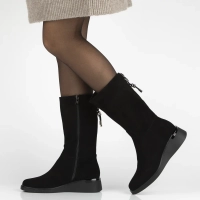 Leather wedge boots Filippo DBT7210/26 BK black