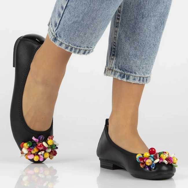 Skórzane baleriny Filippo DP6159/24 BK czarne