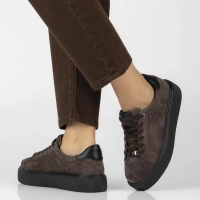 Skórzane sneakersy Filippo DP6119/26 BR BK brązowe