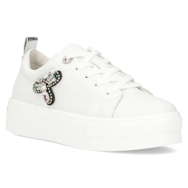 Skórzane sneakersy Filippo DP6042/24 WH białe