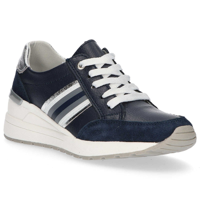 Skórzane półbuty Filippo DP1420/20 NV granatowe