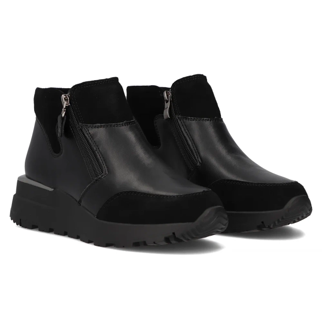 Leather ankle boots DBT6348/24 BK black