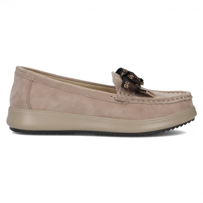 Skórzane mokasyny Filippo DP6457/24 BE beżowe