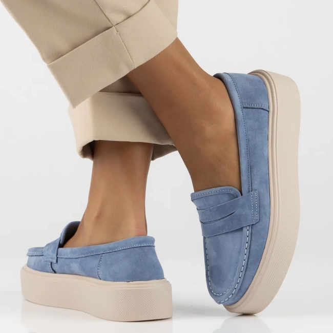 Leather shoes Filippo DP6152/24 BL blue