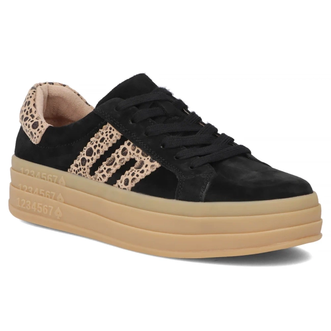 Leather sneakers Filippo DP6744/25 BK LEO black