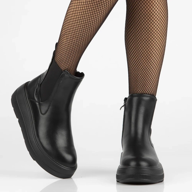 Leather ankle boots DBT6375/24 BK black