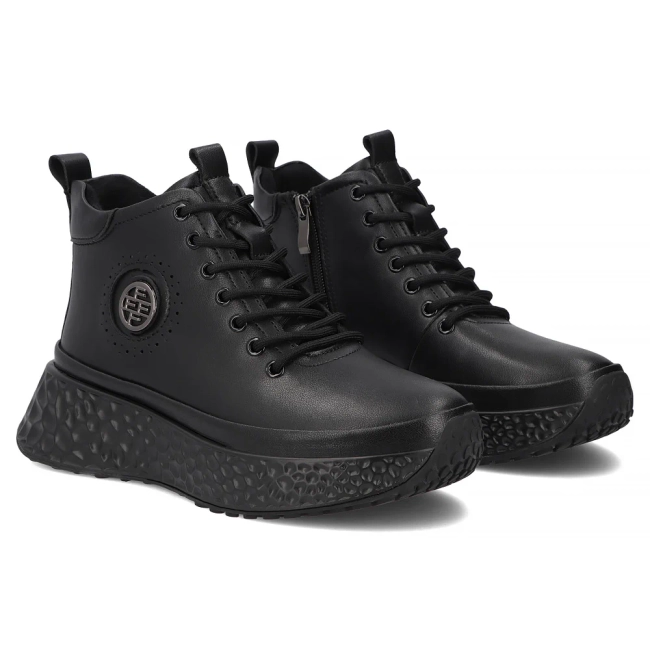 Leather platform ankle boots Filippo DBT7998/26 BK black