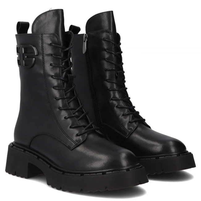 Skórzane botki typu workery Filippo DBT6583/25 BK czarne