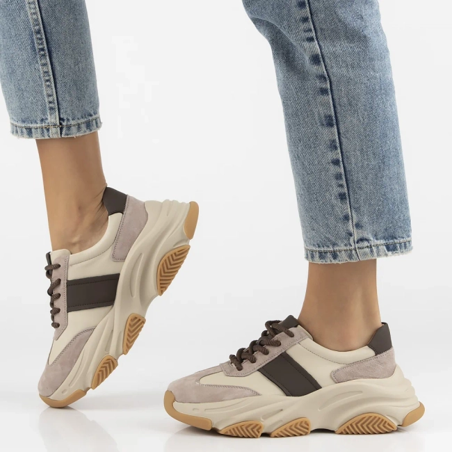 Skórzane sneakersy Filippo DP7113/25 BE beżowe