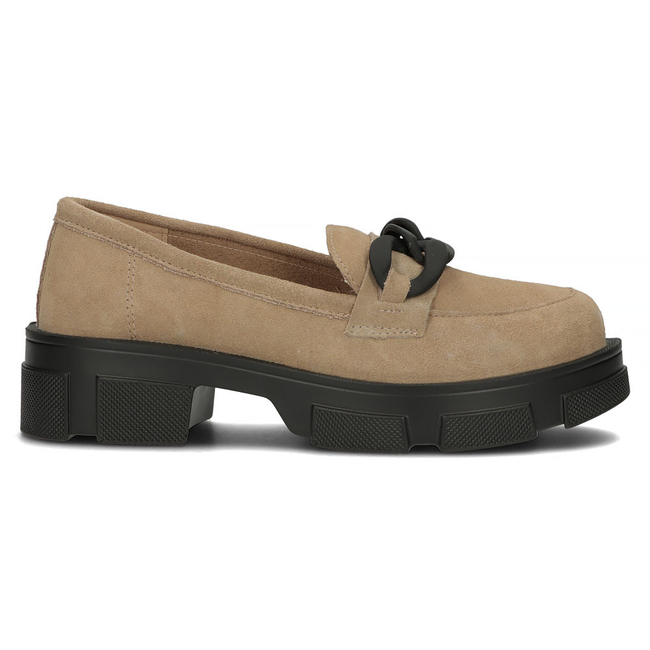 Skórzane półbuty Filippo DP3221/22 BE BK beżowe