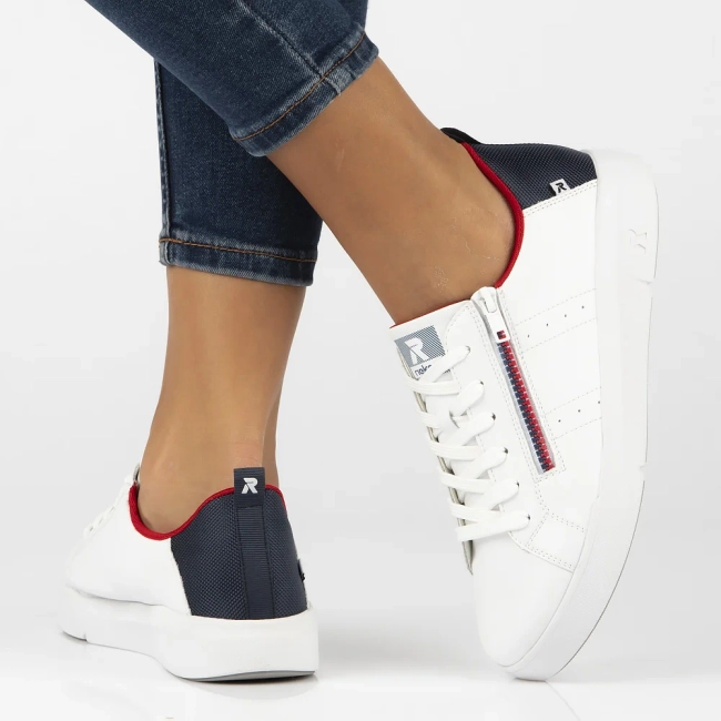 Leather sneakers Rieker 41906-80 white