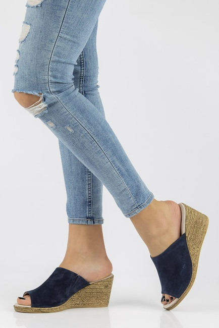 Leather flip-flops Filippo DK2143/21 NV navy blue