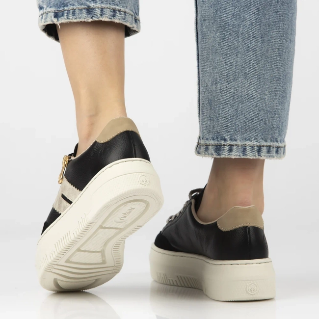 Rieker leather sneakers M1912-00 black