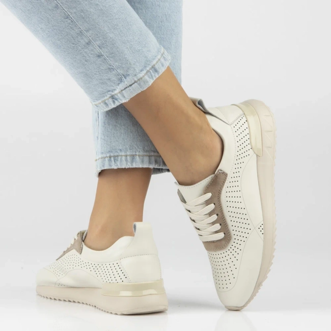 Skórzane sneakersy Filippo DP7622/26 BE beżowe