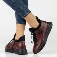 Leather platform ankle boots Filippo DBT7168/26 BG burgundy
