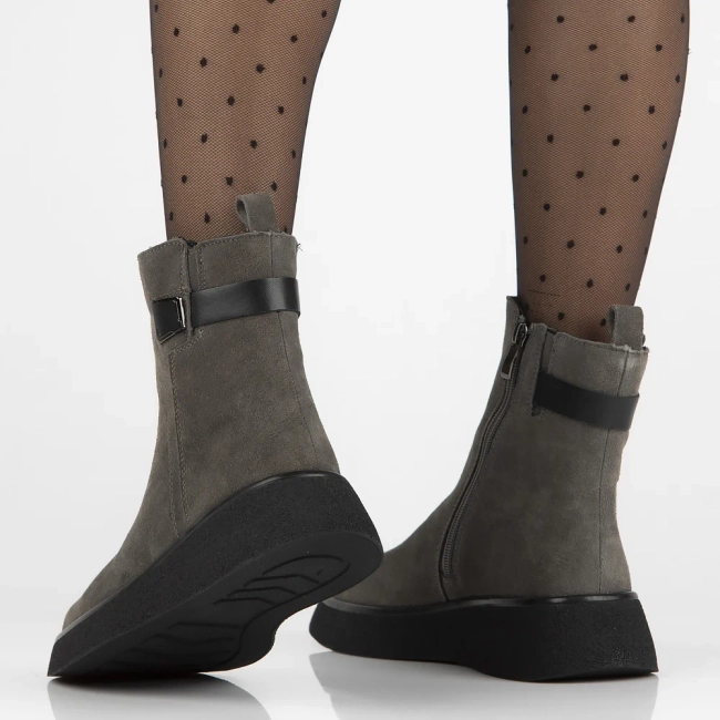 Leather ankle boots DBT6387/24 GR grey