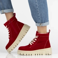 Leather ankle boots Filippo DBT7267/25 RD red