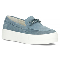 Skórzane półbuty na platformie Filippo DP4484/23 NV granatowe