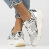 Leather sneakers Filippo DP6723/25 SI silver