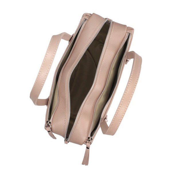 Handbag Toscanio Leather Messenger Bag E22 dark pink