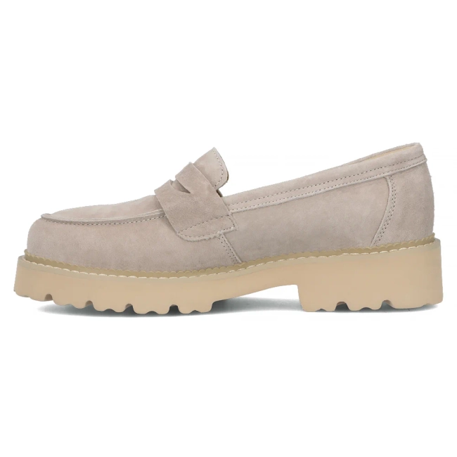 Skórzane półbuty na platformie Filippo DP6090/24 TP taupe