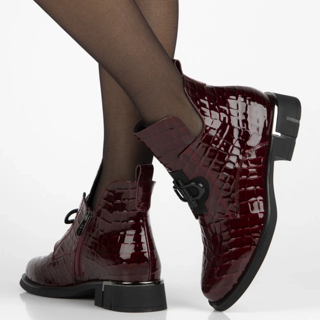 Leather ankle boots Filippo DBT7191/25 BG burgundy