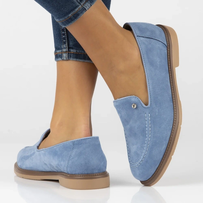 Skórzane lordsy Filippo DP6126/24 BL niebieskie