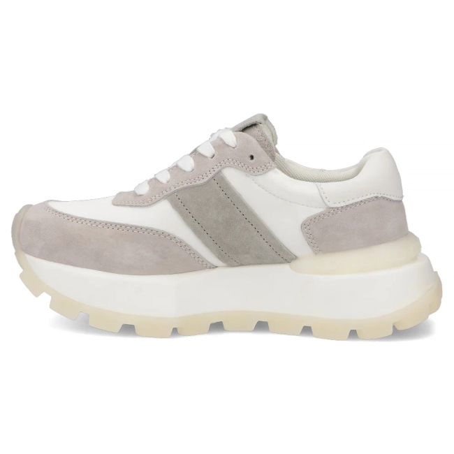 Skórzane sneakersy na platformie Filippo DP7545/26 WH białe