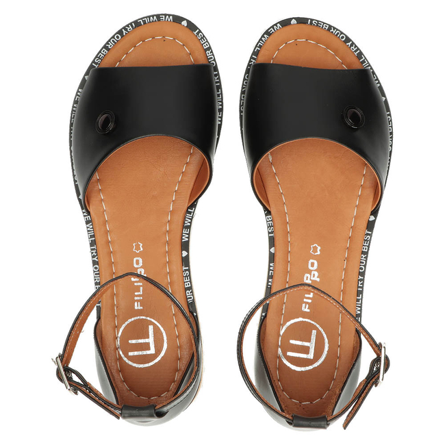 Leather sandals Filippo DS3914/22 BK black
