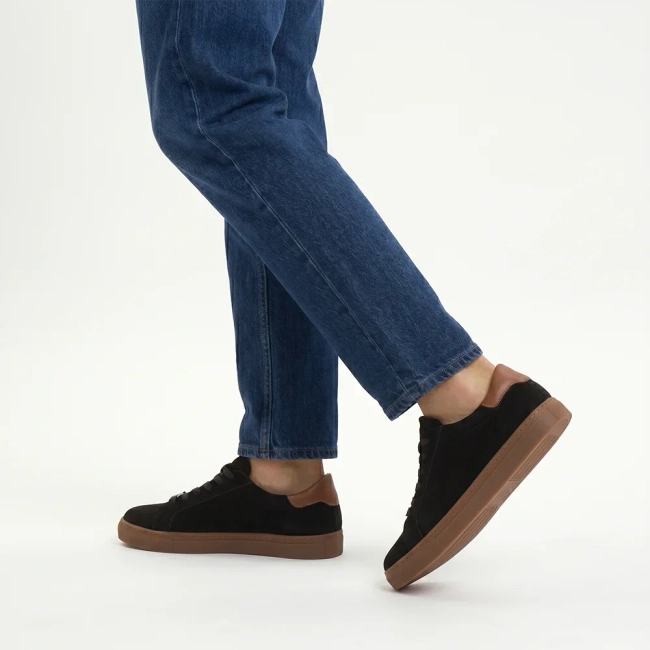 Skórzane sneakersy Filippo MP8273/26 BK czarne