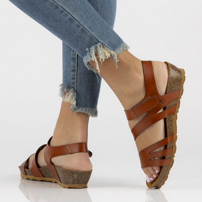 Leather sandals Yokono MONACO-180 brown