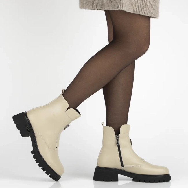 Leather ankle boots Filippo DBT7148/25 BE beige