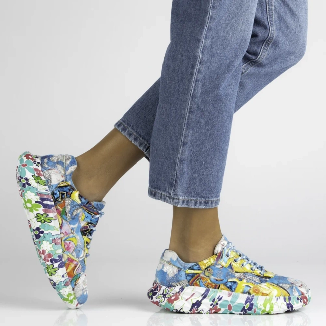 Skórzane sneakersy Laura Vita sofiao 01 niebieskie