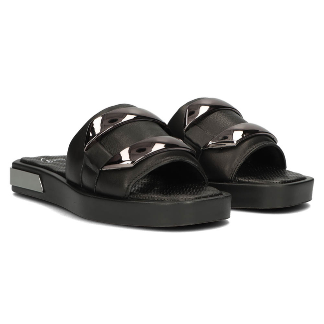 Leather flip-flops Filippo DK3903/22 BK black