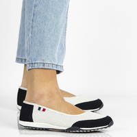 Skórzane baleriny Filippo DP142/21 WH NV biało-granatowe