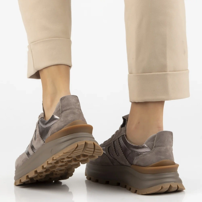 Skórzane sneakersy Filippo DP7408/26 TP taupe