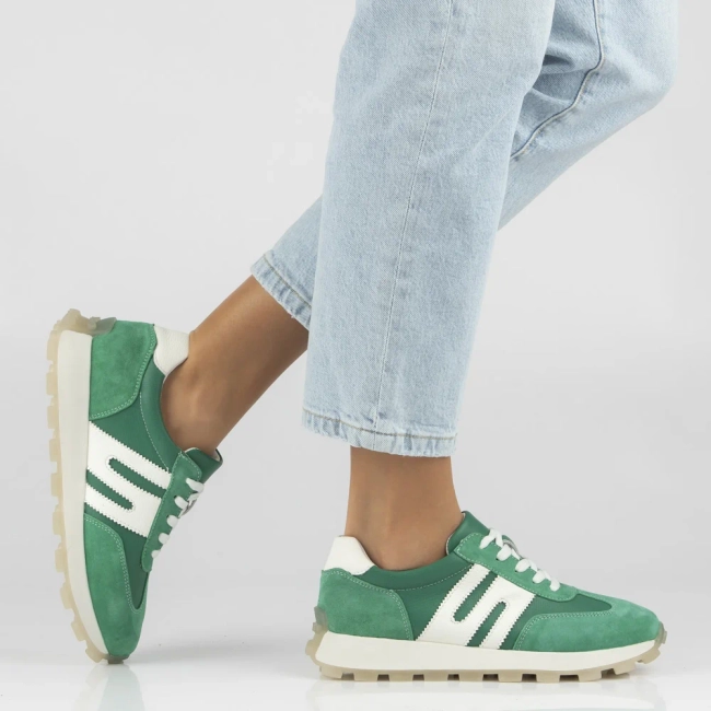 Skórzane sneakersy Filippo DP7690/26 GE zielone