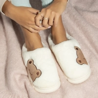 Fur slippers white WS9028-9