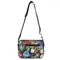 Czarna torebka listonoszka flowers