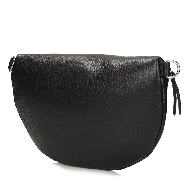 Black leather crossbody bag Toscanio F181