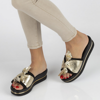 Skórzane klapki Filippo 40230 czarne