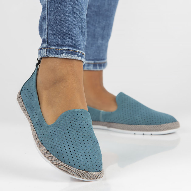 Skórzane półbuty Filippo DP081/22 BL niebieskie