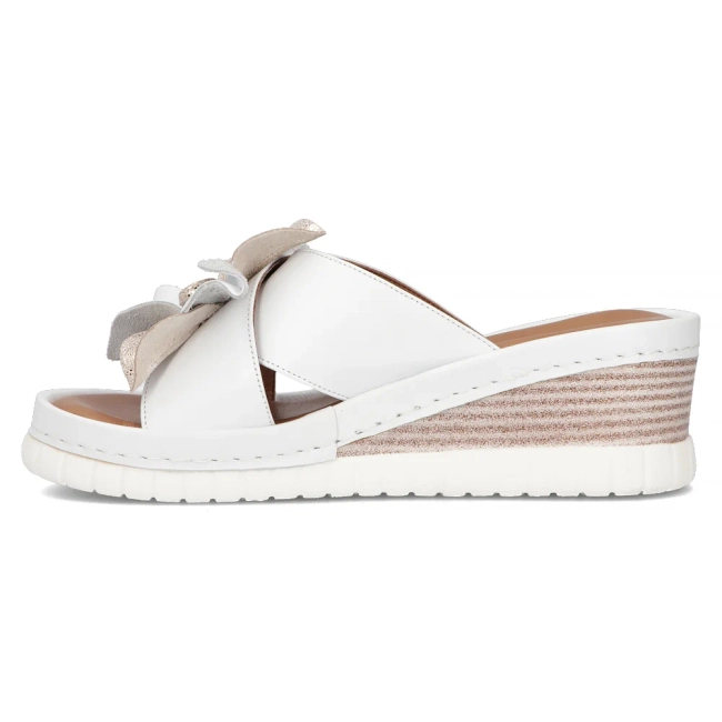 Leather slippers Artiker 54C0537 white