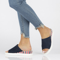 Skórzane klapki damskie Filippo DK3615/22 NV granatowe